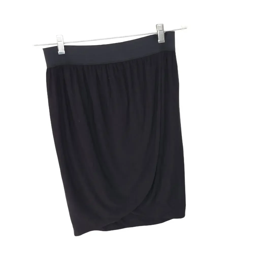 NWT Gap Womens Tulip Skirt Black Elastic Waist Stretch Rayon Capsule Basic Small